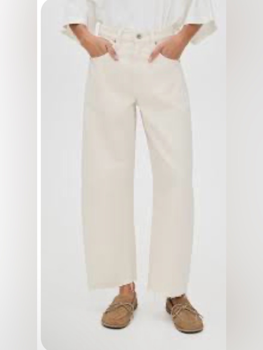AG Adriano Goldschmied Beige/off white Hattie crop Jeans 28